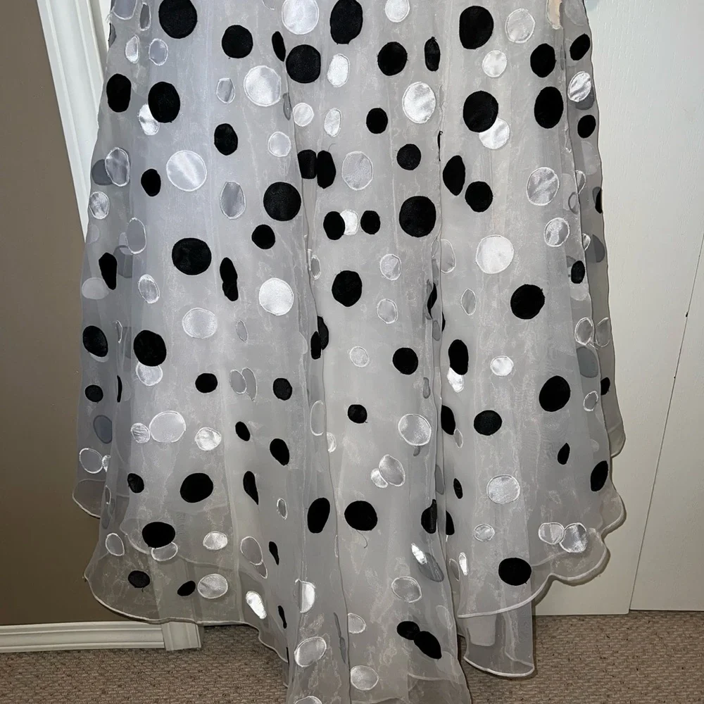 Jovani Polka Dot Strapless Mermaid Style Formal Dress - Picture 2 of 16